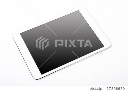 White tablet laying on white background 37898670