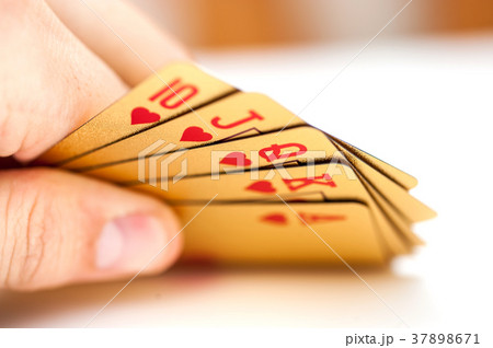 Golden poker cards 37898671