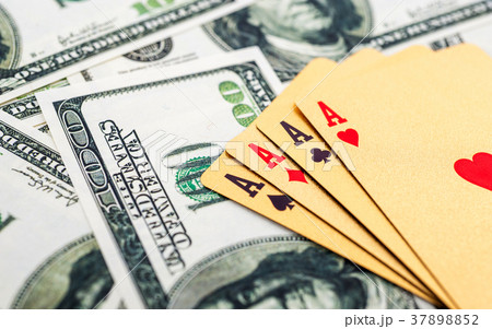 Gold poker cards 37898852