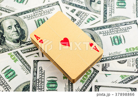 Gold poker cards 37898866