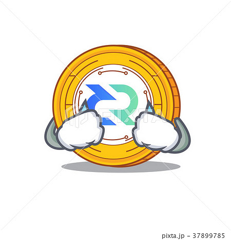 Crying Decred coin mascot cartoon 37899785