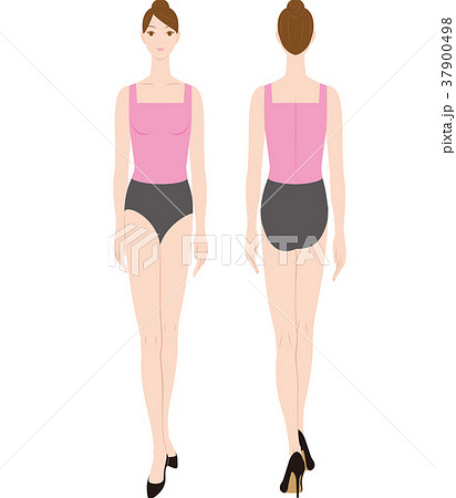 ハイヒールを履いて歩く女性のイラスト素材 37900498 Pixta