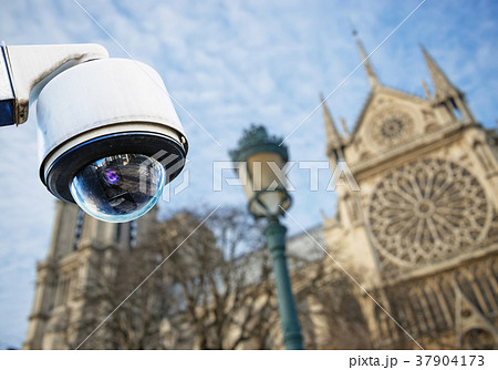 CCTV camera with church or cathedral CCTV camera with church or cathedral 37904173