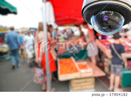 CCTV camera on local market CCTV camera on local market 37904182