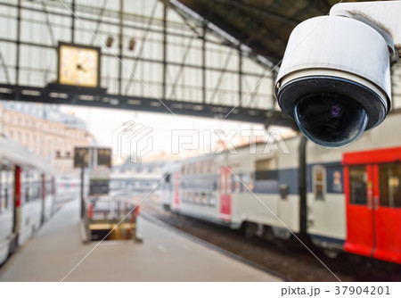 CCTV camera in railway station 37904201