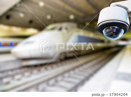 CCTV camera in railway station CCTV camera in railway station 37904204
