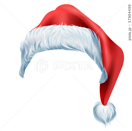 Santa red hat with fluffy edge shaggy Christmas 37904499