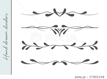 Vector hand drawn elegant flourish, text dividers Vector hand drawn elegant flourish, text dividers 37905348