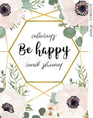 Wedding floral invite card Design with flowers 37905379