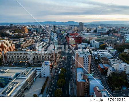 空撮した名古屋市の街並の風景 空撮した名古屋市の街並の風景 37906252