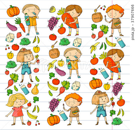 Children. School and kindergarten. Healthy food 37907666