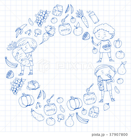 Children. School and kindergarten. Healthy food Children. School and kindergarten. Healthy food 37907800