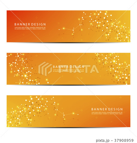 Science and technology banners. DNA molecule 37908959