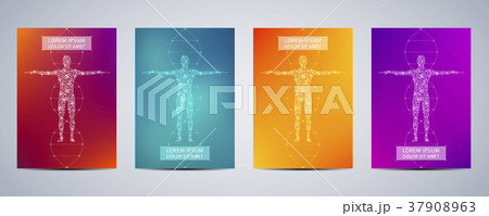 Cover or poster design with human body background 37908963