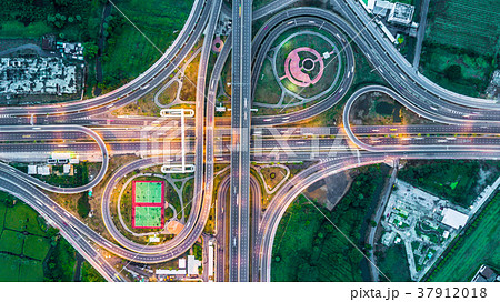 Highway, Expressway, Motorway, Toll way at night. Highway, Expressway, Motorway, Toll way at night. 37912018