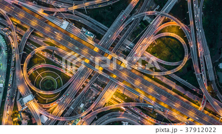Highway, Expressway, Motorway, Toll way at night. Highway, Expressway, Motorway, Toll way at night. 37912022