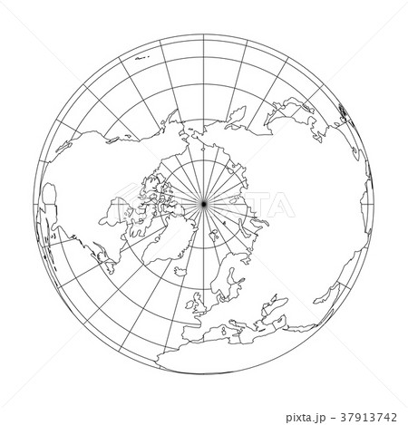 Outline Earth globe with map of World focused on Outline Earth globe with map of World focused on 37913742