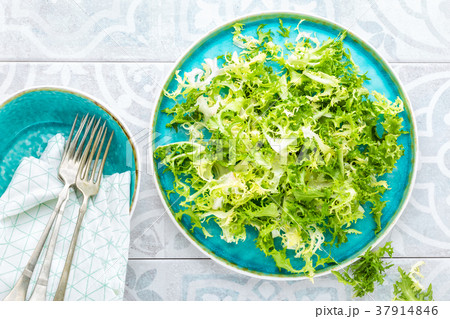 Frize lettuce salad, fresh frisee Frize lettuce salad, fresh frisee 37914846