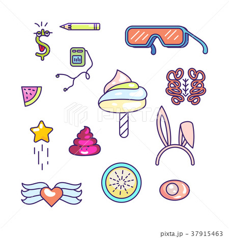 Fun doodles vector icons. Fun doodles vector icons. 37915463