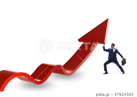 Businessman supporting growtn in economy on chart Businessman supporting growtn in economy on chart 37924303
