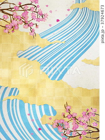 和を感じる背景素材　春爛漫 37924673
