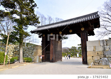 世界遺産姫路城 大手門の写真素材