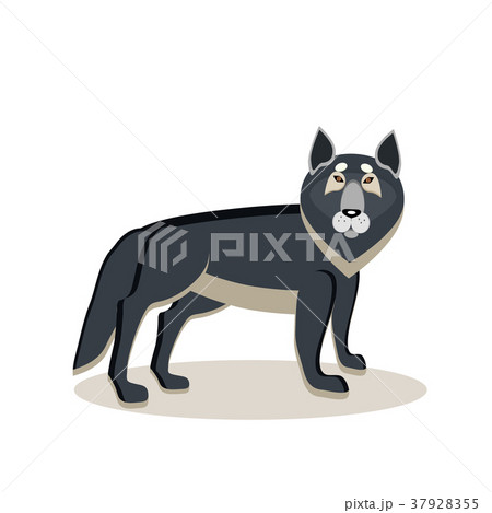 Viking cartoon character. A large gray wolf, Viking cartoon character. A large gray wolf, 37928355