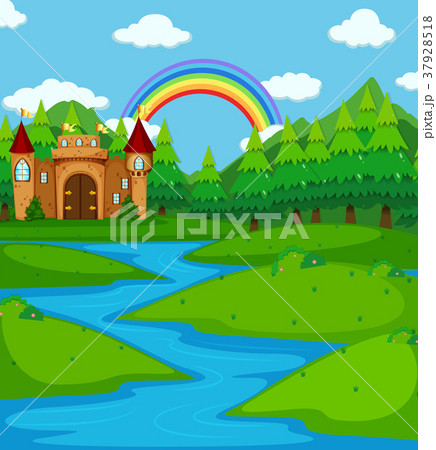 Castle towers by the river 37928518