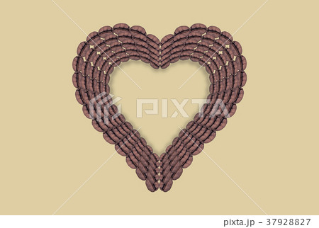 Coffee beans in form of a valentine heart.Texture 37928827