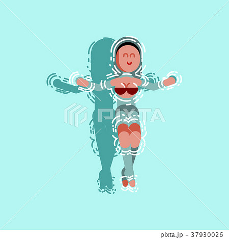 Girl chilling in pool 37930026