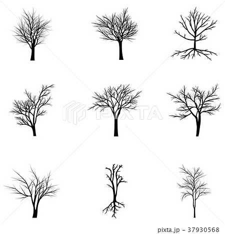 Collection of trees silhouettes 37930568
