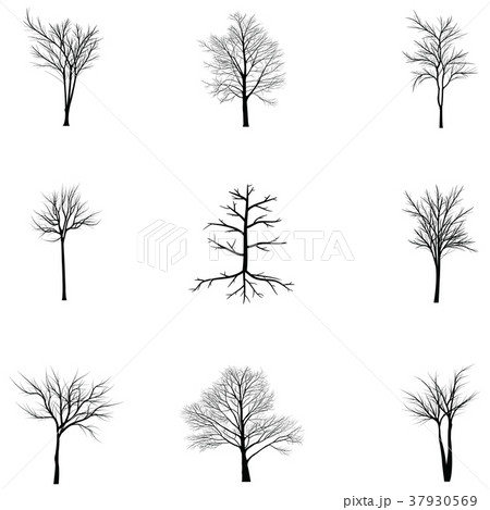Collection of trees silhouettes 37930569