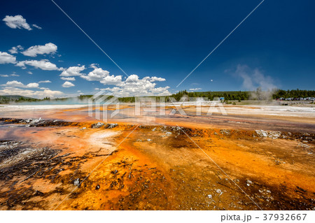 Hot thermal spring in Yellowstone 37932667