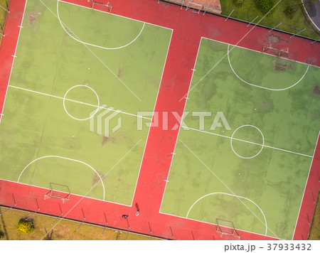 Top view over outdoor sports court Top view over outdoor sports court 37933432