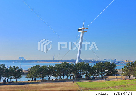 葛西臨海公園の汐風の広場の写真素材