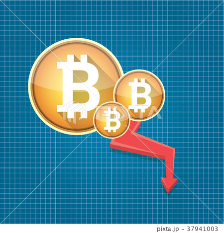 vector bitcoin market crash graph on blueprint 37941003