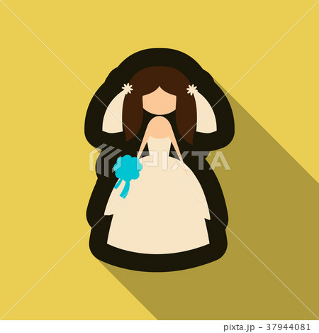 Vector of a beautiful woman in a wedding dress 37944081