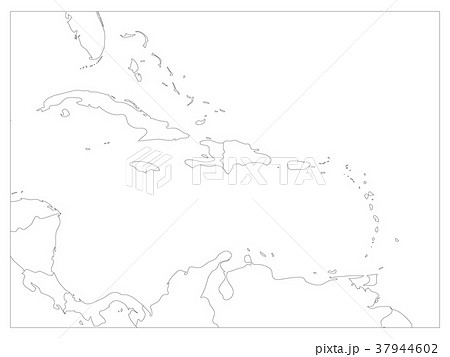 Central America and Carribean states political map 37944602
