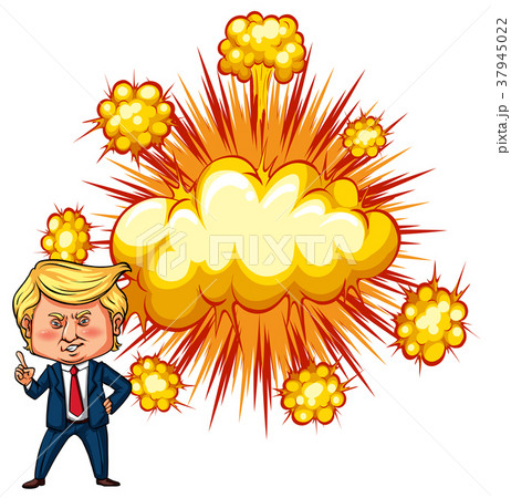 American president Trump with explode background American president Trump with explode background 37945022