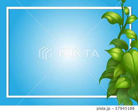 Border template with green leaves on side Border template with green leaves on side 37945166