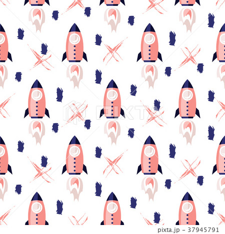 Rocket pattern vector background. 37945791