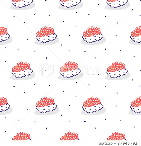 Sushi caviar seamless vector pattern. 37945792