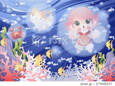 子供 魚 海 37948247