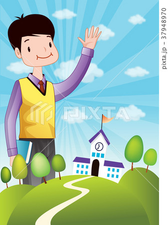 学校 道 イラスト 37948970
