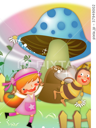 子供 昆虫 キノコ 37949002