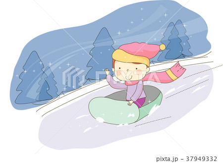 人物 そり イラストのイラスト素材