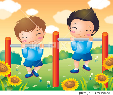 イラスト 子供 鉄棒 37949628
