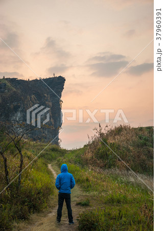 traveler hiking to Phu Chi Fa 37960391