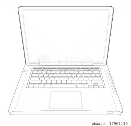 Outline drawing laptop. Vector illustration 37961150