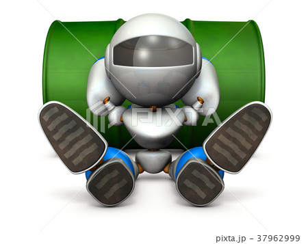 不機嫌に足を投げ出すロボット 37962999